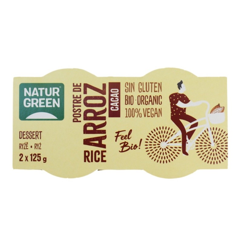 POSTRE ARROZ CACAO NATURGREEN 2x125g